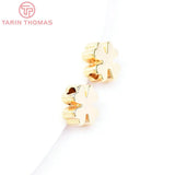 20PCS 7.5MM 24K Plated Brass Four-leaf Clover Beads