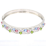 Green Peridot Tanzanite Tourmaline Aquamarine CZ Silver Bracelet