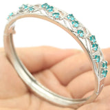 Green Peridot Tanzanite Tourmaline Aquamarine CZ Silver Bracelet