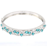 Green Peridot Tanzanite Tourmaline Aquamarine CZ Silver Bracelet