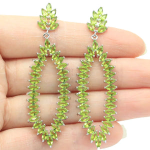 Green Peridot Tourmaline Tanzanite Aquamarine Earrings
