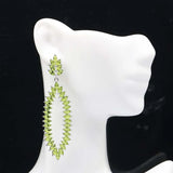Green Peridot Tourmaline Tanzanite Aquamarine Earrings