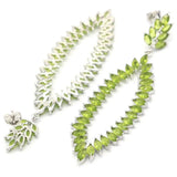 Green Peridot Tourmaline Tanzanite Aquamarine Earrings