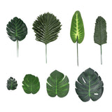 Tropical Party Decor: Monstera & Palm Leaves - Set of 68