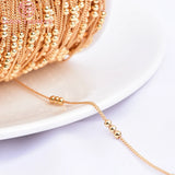 3MM 24K Brass Chain Beads 2Meters Necklace Bracelet DIY Jewelry Findings