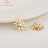 4PCS 15x16MM 24K Brass Zircon Star Pendants Charms Diy Jewelry Findings