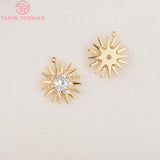 4PCS 15x16MM 24K Brass Zircon Star Pendants Charms Diy Jewelry Findings