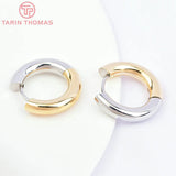 2PCS 20MM 22MM Bicolor Stainless Steel Round Earrings Hoop DIY Jewelry Making