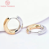2PCS 20MM 22MM Bicolor Stainless Steel Round Earrings Hoop DIY Jewelry Making