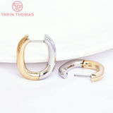 2PCS 20MM 22MM Bicolor Stainless Steel Round Earrings Hoop DIY Jewelry Making
