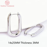 Platinum Brass Oval Earrings Hoop DIY High Jewelry Findings