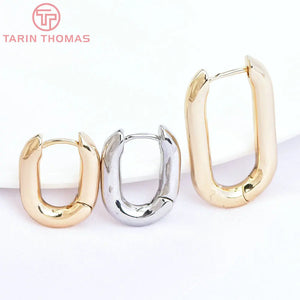 Platinum Brass Oval Earrings Hoop DIY High Jewelry Findings