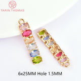 4PCS 24K Brass Glass Charms Pendants High DIY Jewelry Findings