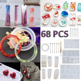 68pcs DIY Silicone Molds for Resin Jewelry Casting
