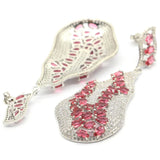 Big 16.7g Rhodolite Garnet CZ Silver Earrings