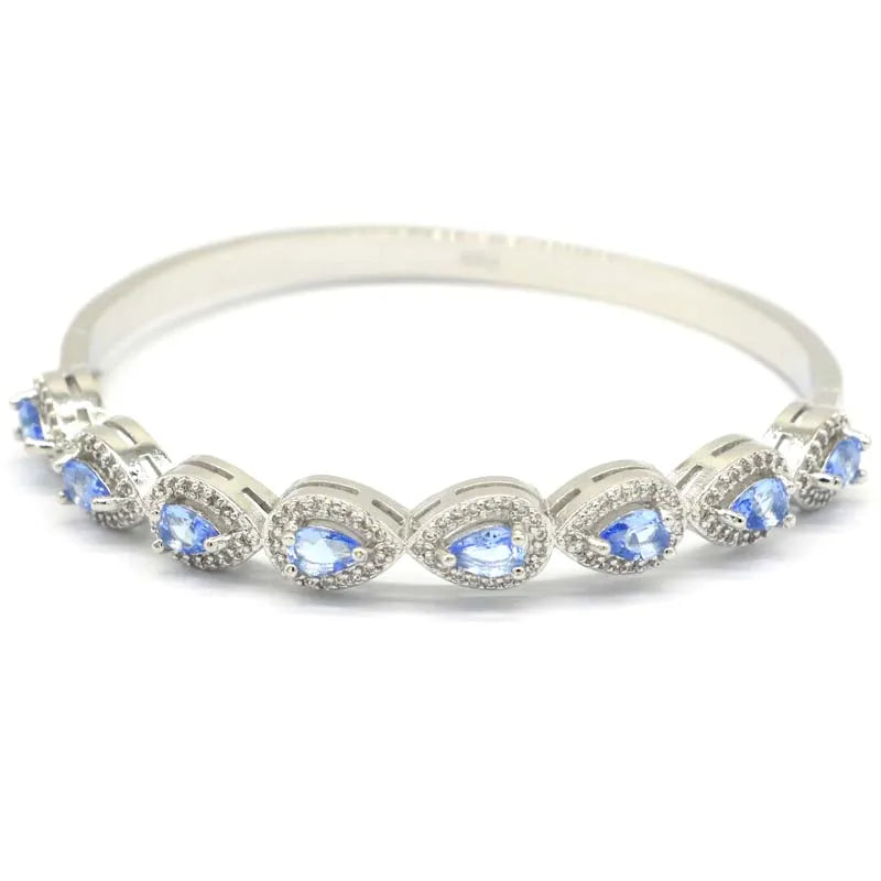 20g Tanzanite Citrine Peridot Tourmaline CZ Silver Bangle