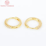4PCS 13.5x12.5MM 18K Brass Zircon Earring Clasp