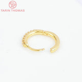 4PCS 13.5x12.5MM 18K Brass Zircon Earring Clasp