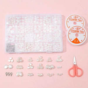 Pearl Bead Jewelry Set DIY Craft Necklace Bracelet for Women