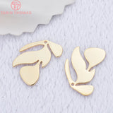 12PCS 24K Brass Leaf Leaves Pendants High Diy Jewelry Findings