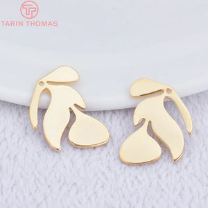 12PCS 24K Brass Leaf Leaves Pendants High Diy Jewelry Findings