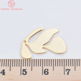12PCS 24K Brass Leaf Leaves Pendants High Diy Jewelry Findings