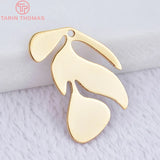 12PCS 24K Brass Leaf Leaves Pendants High Diy Jewelry Findings