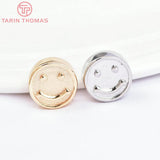6PCS 10x4MM Brass Smiling Face Beads DIY Jewelry Accessories