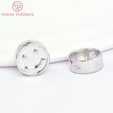6PCS 10x4MM Brass Smiling Face Beads DIY Jewelry Accessories