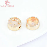 6PCS 10x4MM Brass Smiling Face Beads DIY Jewelry Accessories