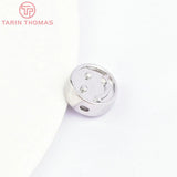 6PCS 10x4MM Brass Smiling Face Beads DIY Jewelry Accessories