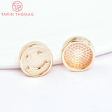 6PCS 10x4MM Brass Smiling Face Beads DIY Jewelry Accessories