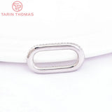 2PCS Platinum Brass Oval Charms Pendants with Zircon - DIY Jewelry Makin