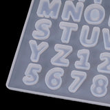 Crystal Epoxy Resin Mold Alphabet Number Keychain Pendant Silicone Mould