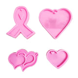 4pcs Love Heart Silicone Mold Epoxy Resin Mould for DIY Jewelry Keychain