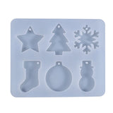 Christmas Snowflake Snowman Epoxy Resin Mold Pendants Ornaments
