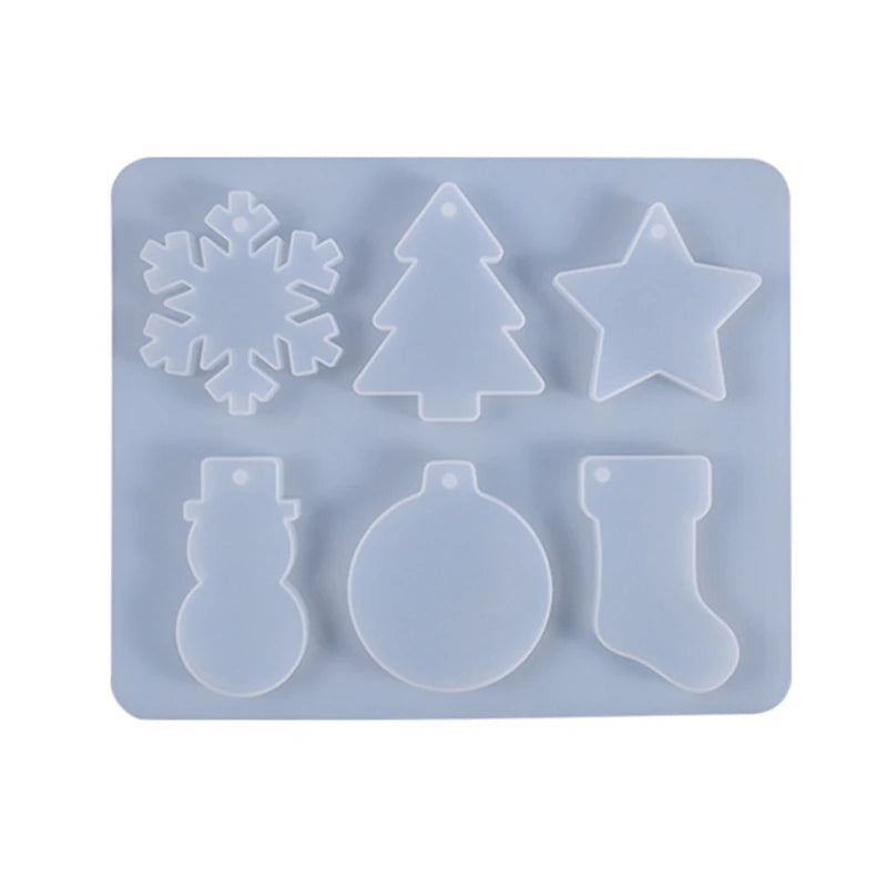 Christmas Snowflake Snowman Epoxy Resin Mold Pendants Ornaments