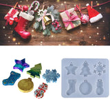Christmas Snowflake Snowman Epoxy Resin Mold Pendants Ornaments
