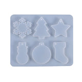 Christmas Snowflake Snowman Epoxy Resin Mold Pendants Ornaments
