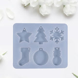 Christmas Snowflake Snowman Epoxy Resin Mold Pendants Ornaments