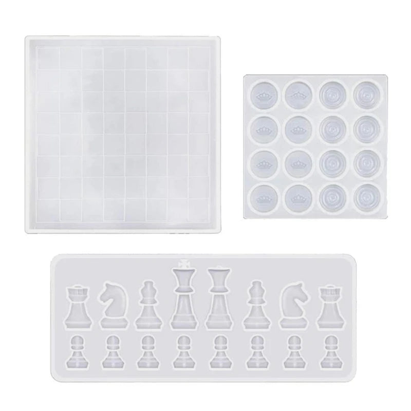 69HB Chess Board Chess Pieces Silicone Mould
