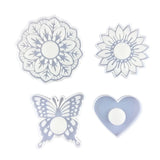 Silicone Flower & Butterfly Mirror Mold for Epoxy Candle Holder