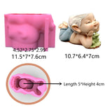 Frog Boy Flowerpot Resin Mold DIY Succulents Pot Silicone Mould
