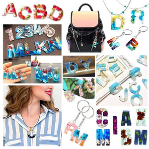 Resin Mold Alphabet Earrings Keychain Silicone Mold