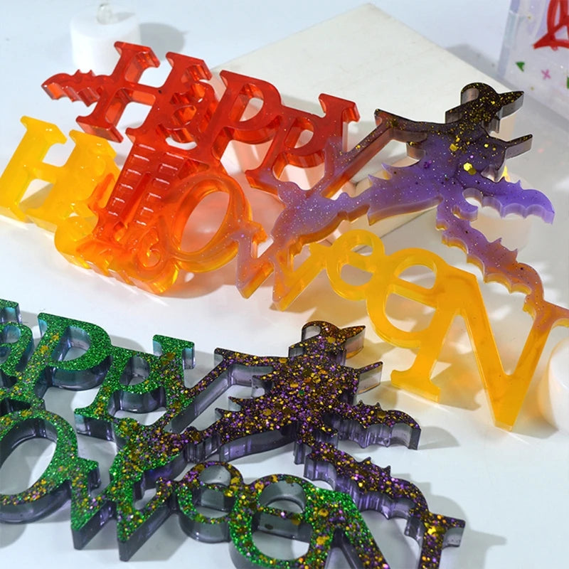 69HB Halloween Letter Silicone Mold for Resin Epoxy Craft Jewelry Making