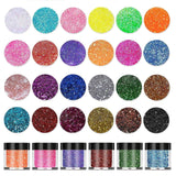 69HB Glitter Powder 24 Colours Crafts DIY Decoration Glitter