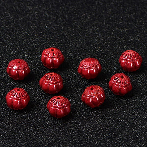 6A Natural Cinnabar Zinnober Quartz Crystal Bead for Jewelry Making
