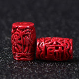 6A Natural Cinnabar Zinnober Lucky Fortune Barrel Quartz Crystal Bead