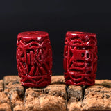 6A Natural Cinnabar Zinnober Lucky Fortune Barrel Quartz Crystal Bead