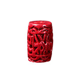 6A Natural Cinnabar Zinnober Lucky Fortune Barrel Quartz Crystal Bead
